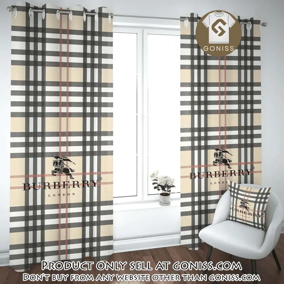 Burberry pattern premium window curtains hot  luxury curtain wc110 gn0617623
